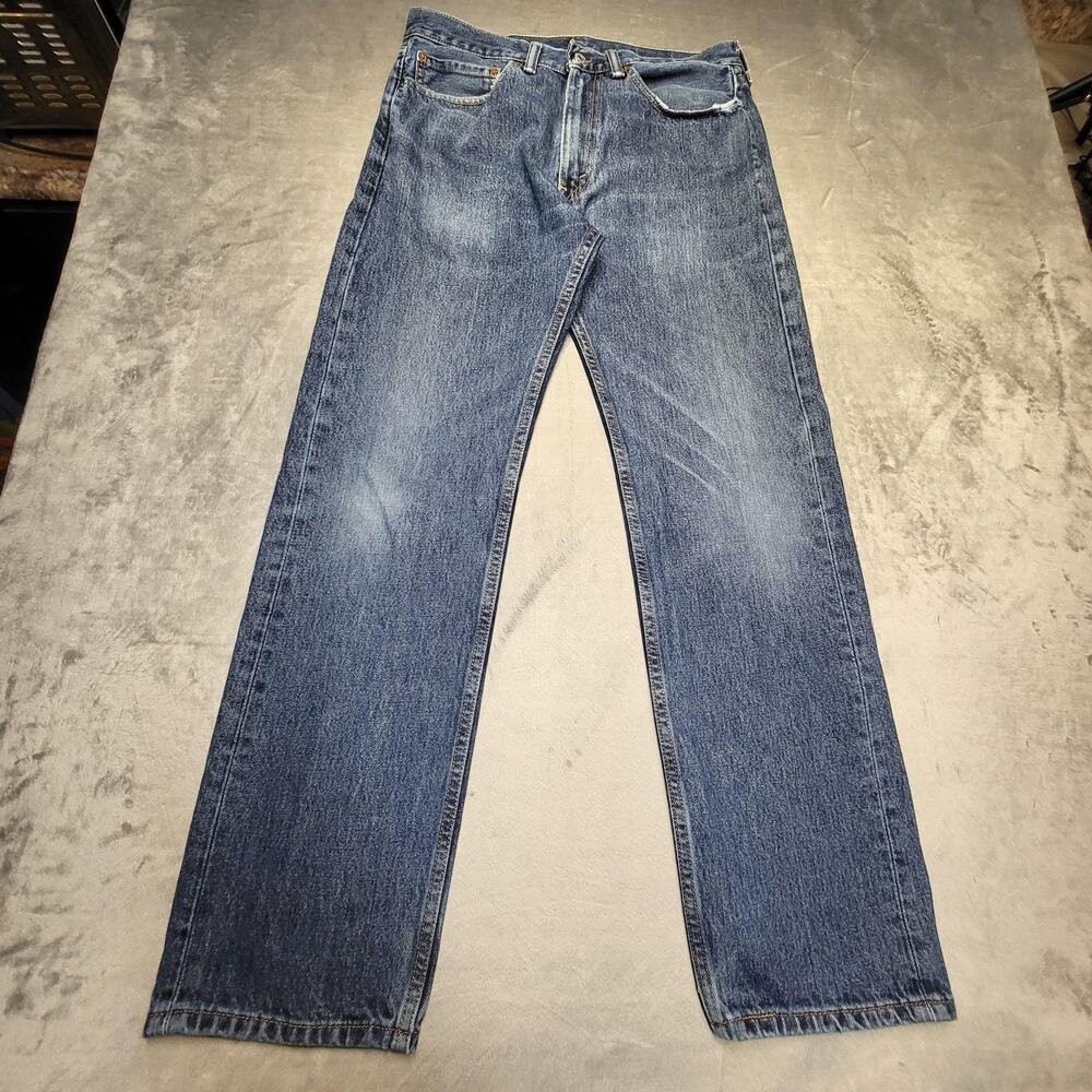 Levis 505 Jeans Mens 33x32 Straight Leg Denim Classic Five Pocket Medium Wash‎